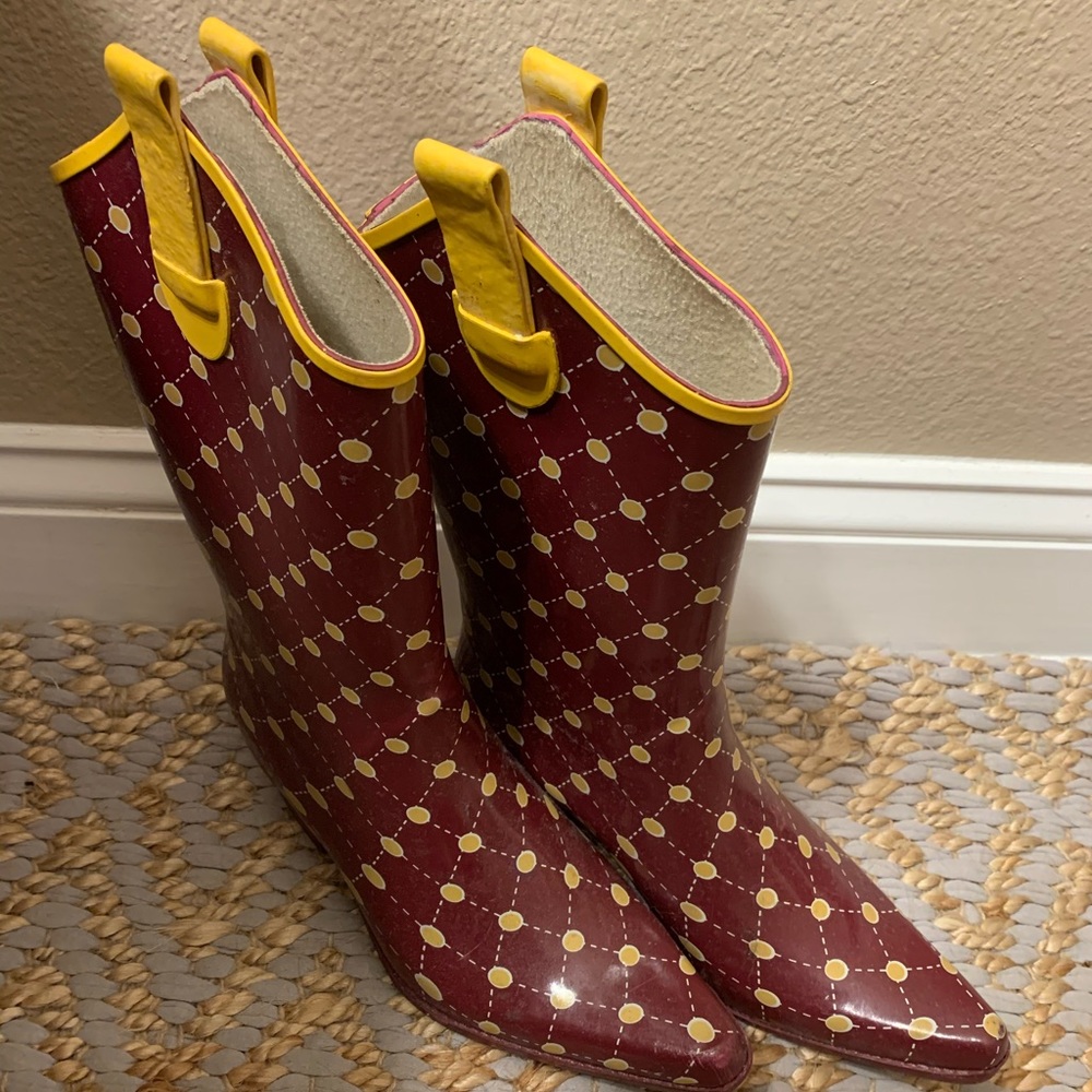 Polka Dot rain cowboy boots - stadium stompers